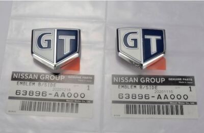 Nissan Genuine OEM 63896-AA000 Skyline GT Fender Emblem Blue LH RH