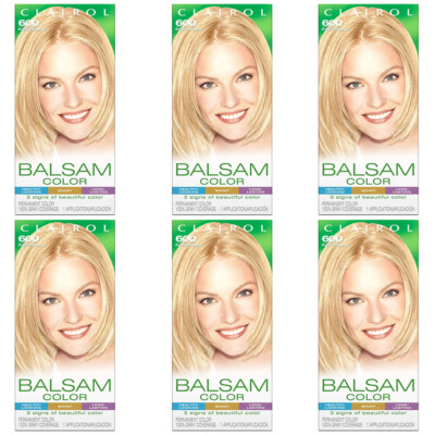 Pack of (6) New Clairol Balsam Permanent Hair Color, 600 Palest Blonde