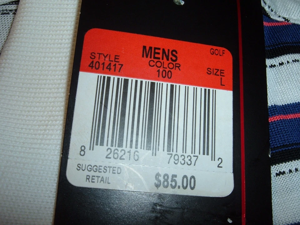 NUEVO CON ETIQUETAS De Colección Nike Dri Fit Colección Tiger Woods Camisa de Golf Polo Talla L Rayas Nuevo de Lote Antiguo Foto 4 de 4