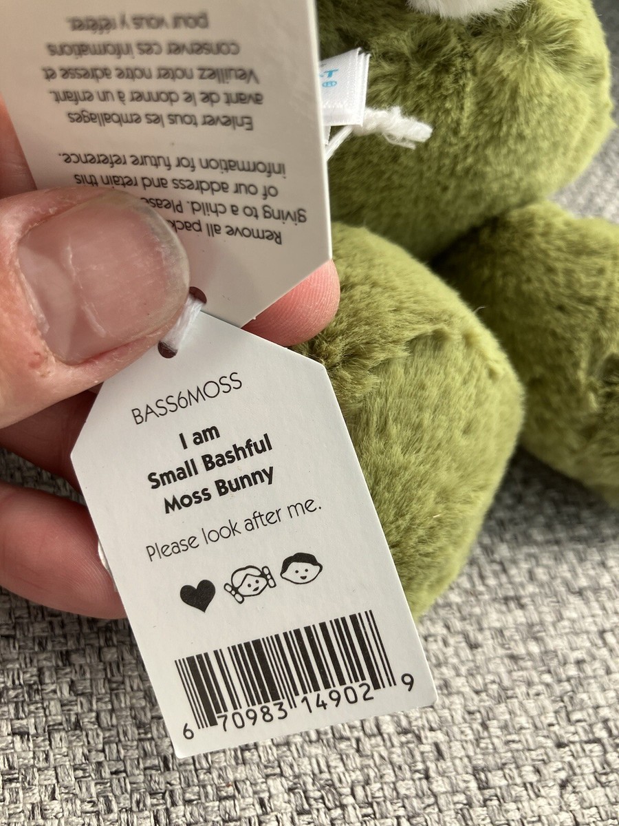 JELLYCAT 18CM LITTLE BASHFUL MOSS BUNNY RETIRED WITH TAGS