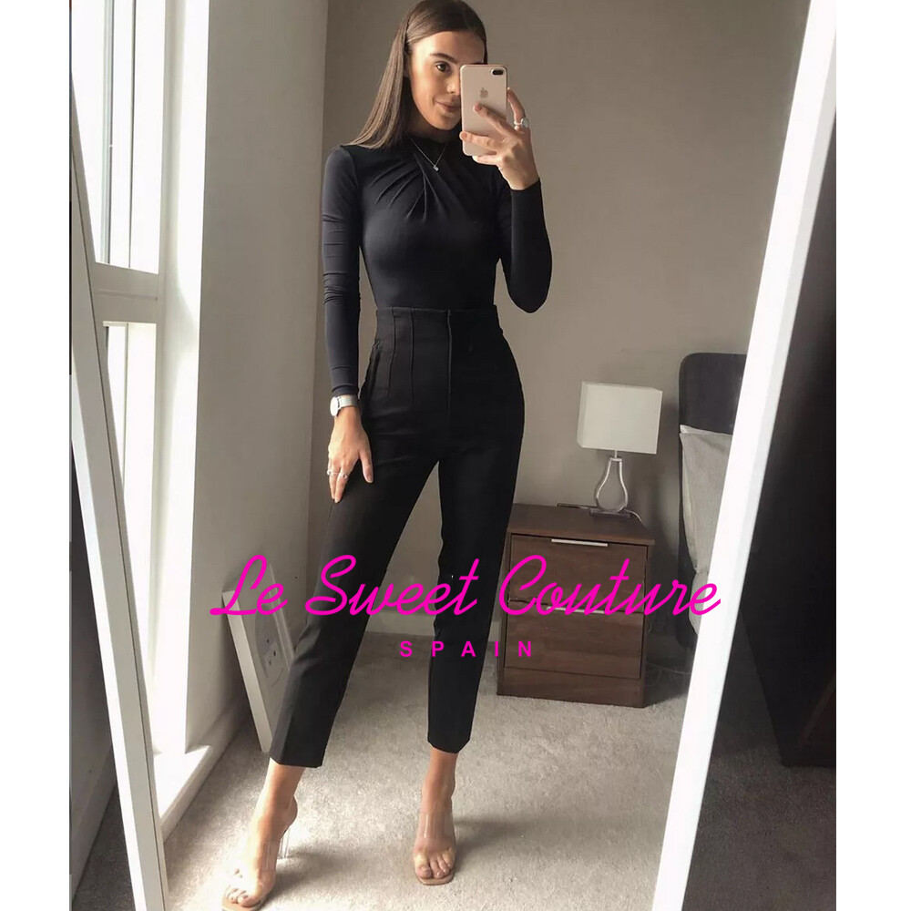 ZARA WOMAN NWT HIGH-WAIST TROUSERS BLACK ALL SIZES 2162/888
