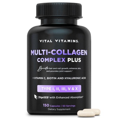 Multi Collagen Plus - with Biotin Hyaluronic Acid Vitamin C - Type I II III V...