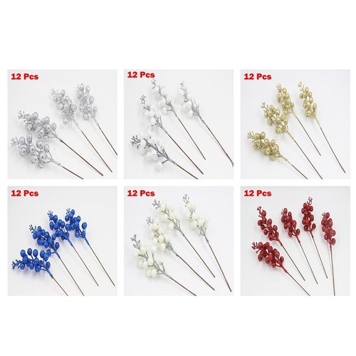 400 Baies De Noël Rouges Givrées Artificielles – Décoration Arbre, Guirlande, Mariage, DIY - 12