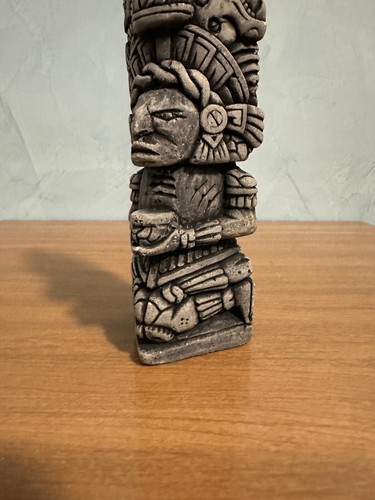 Statua azteca Maya intagliata in pietra 5,5" - Foto 7 di 10