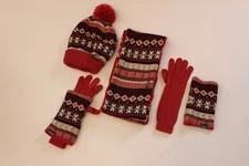 Women's Muk Luks Eternity Scarf, Hat, Gloves, and Arm Warmers Set
