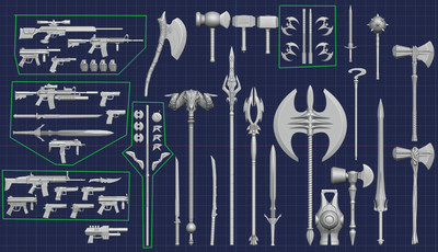 Comic and Superhero - Accessory Collection - 1:18, 1:12, 1:10, 1:6 Scales