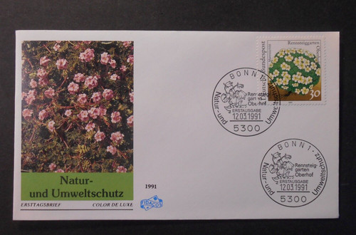 GERMANY, GERMANY, BUND 1991 Nature Botanical Garden 30pf Envelope FDC