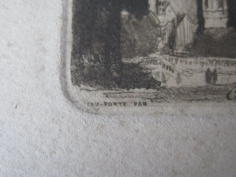 authentique gravure à l'eau-forte - CHARLES JAFFEUX Château de Blois - Photo 3/4