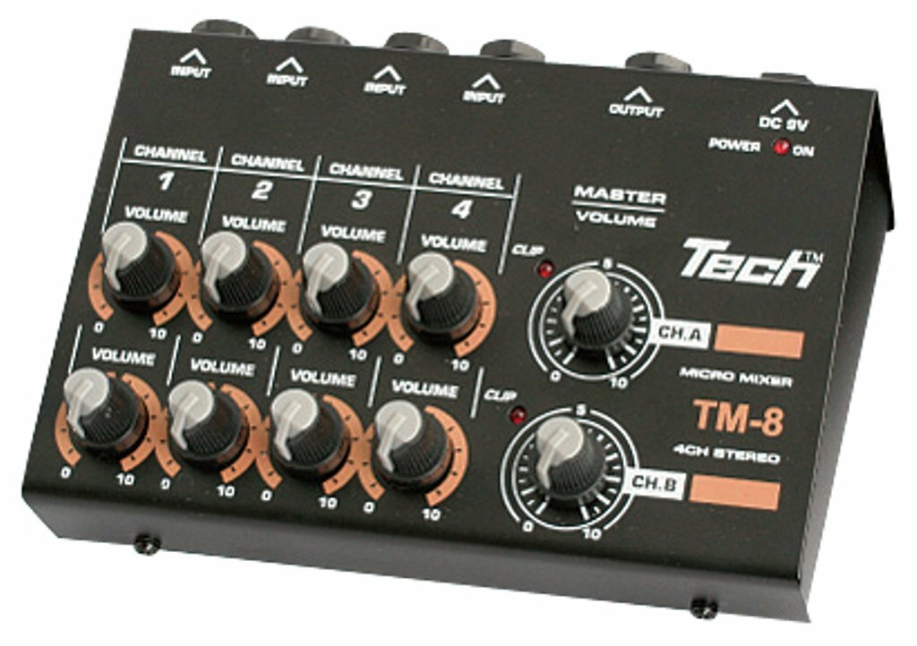 TECH 8ch micro mixer 1.2m cable X 2 accessories TM-8 from Japan | eBay