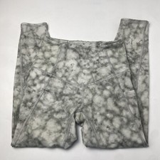 Evolution and Creation Women's High Rise Leggings Gray Tie-Dye Capri Crop Size S