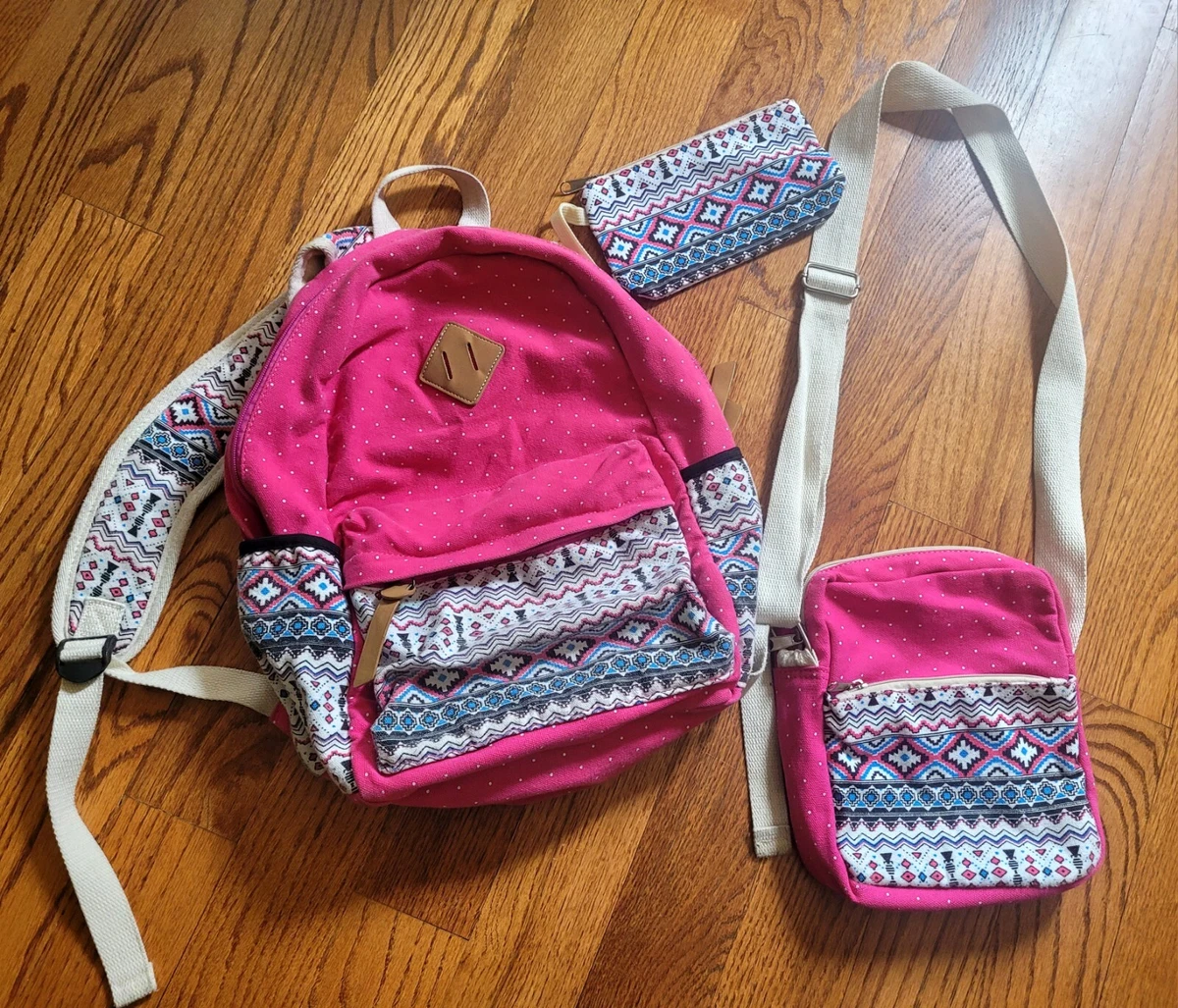 Pink bookbag purse sale