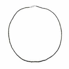 Black Diamond 2mm Super Shine Necklace 16,21,23 inch with 925 Silver Clasp AAA