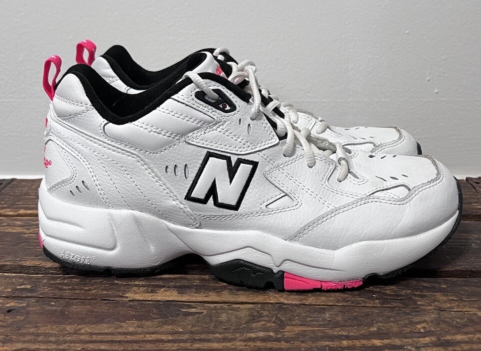 New Balance NB 608 Sneaker Womens White Pink Comfort 11 M Athletic Tennis Shoes
