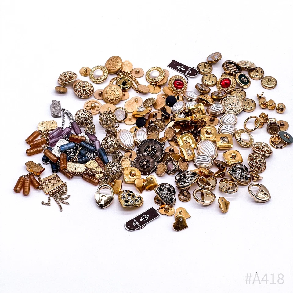 Vintage Karl Fleischmann Haute Couture Mantel Knöpfe aus Metall, Modeschmuck  - Bild 2 von 4