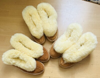 Kinder Hausschuhe Mokassin mit echtem Lammfell 34, 36, je X