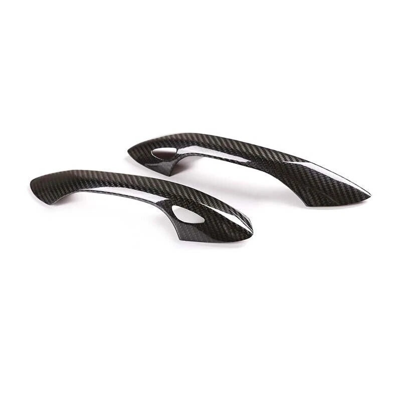 Guarnição de tampa de maçaneta externa de fibra de carbono real para Porsche 718 Cayman 911 - Imagem 3 de 4