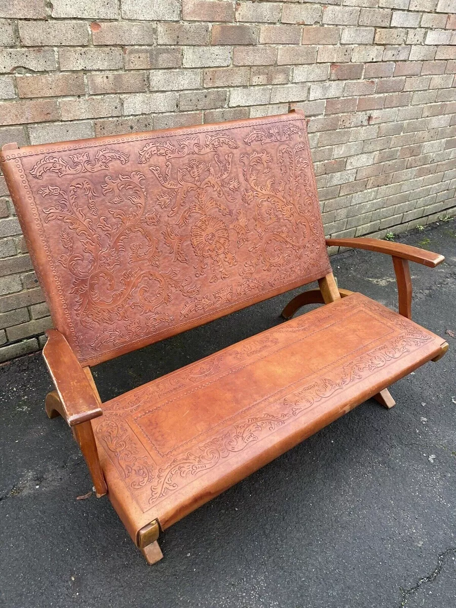 Leather sale folding bench