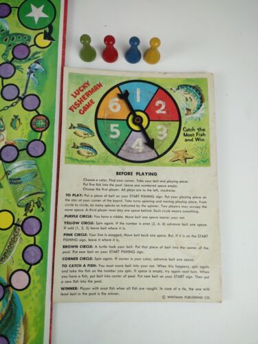 Rare Vintage 1966 Board Game - Whitman Lucky Catch Fisherman 2-4 Player Age 5-10 - Picture 2 of 11