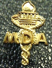 Muscular Dystrophy Association vintage MDA lapel collar pocket pin 1/4" wide