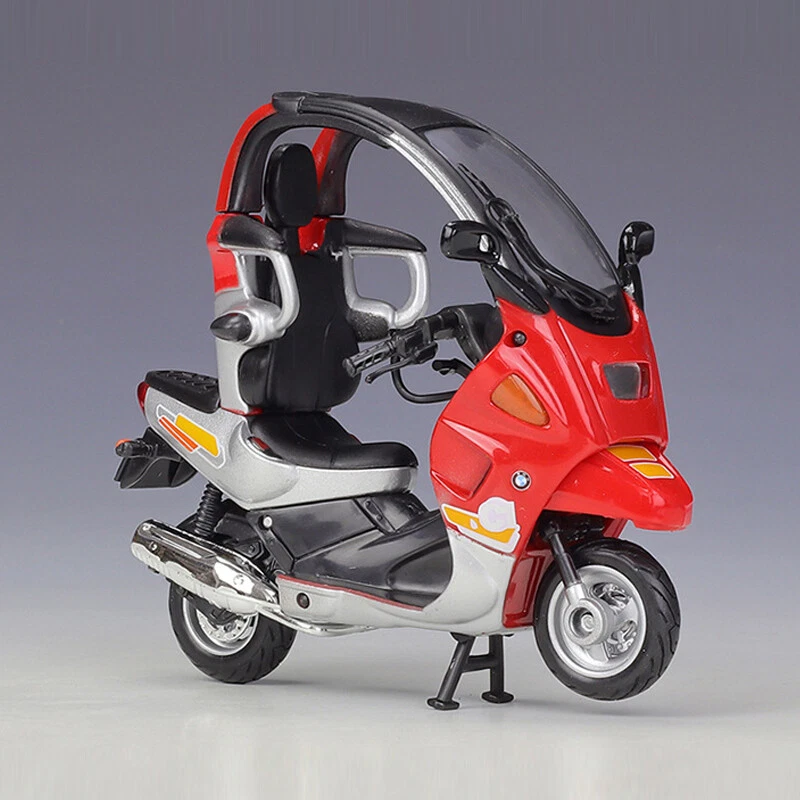 1/18 BMW C1 Motorcycle Model Diecast Scooter Model Toy Vehicle for Kids Boys Red - Image 3 of 4