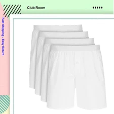 Club Room Men's 4-Pk Cotton Boxers, White, Size XXL