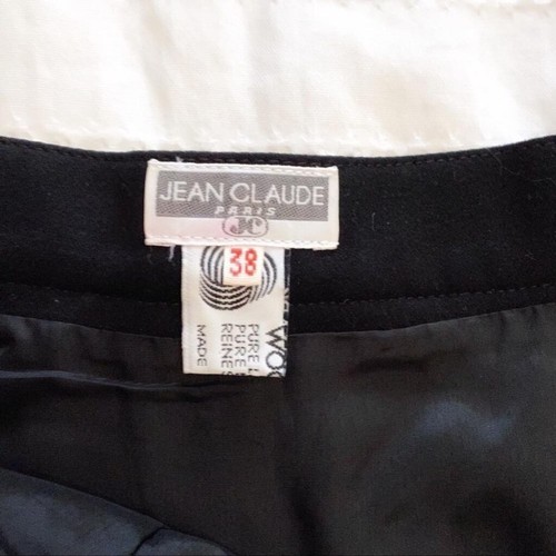 JEAN CLAUDE PARIS DESIGNER VINTAGE BLACK PURE WOOL STRAIGHT MIDI FORMAL SKIRT - Picture 5 of 12