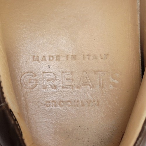 Men's 8 M Greats Brooklyn The Royale Sneakers Shoes Brown Leather Made in Italy - Picture 10 of 11