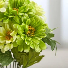 17" Green Artificial Zinnia Decorative Floral Bush