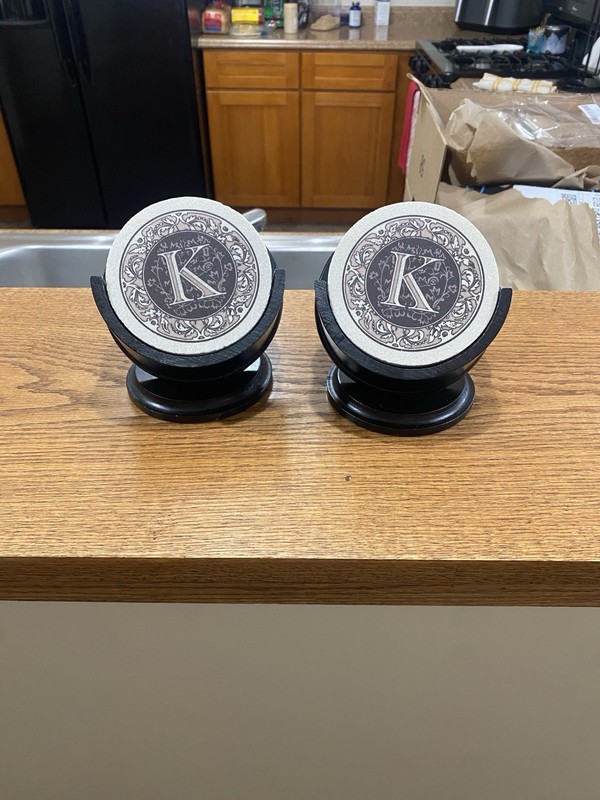 Monogrammed Coasters Letter K