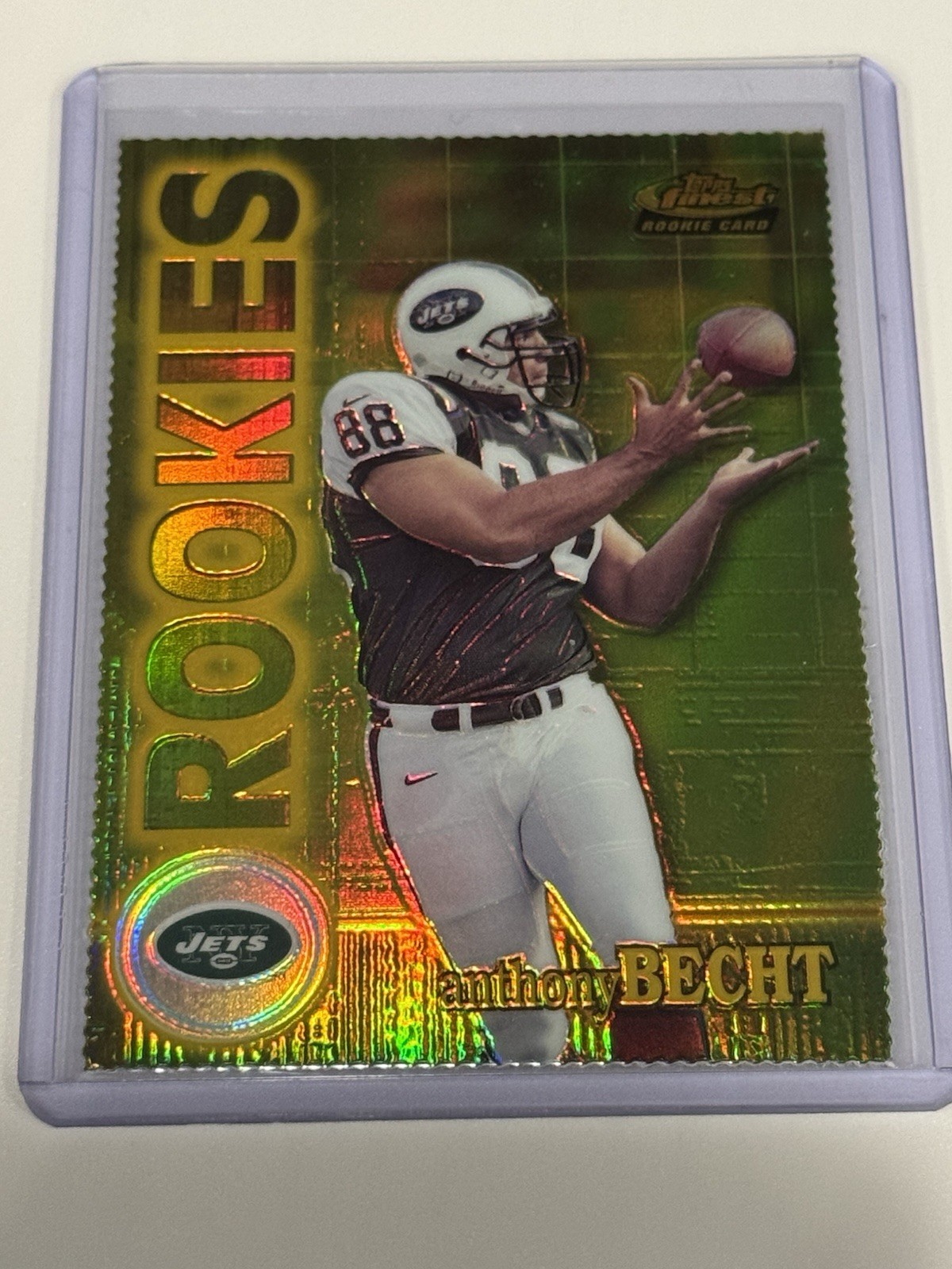 Anthony Becht 2000 TOPPS Fines Gold Refractor Jets RC "Rare" /200 Football Card