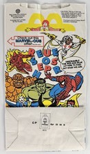 1996 McDonalds Happy Meal Bag Marvel Superheroes Hulk Spider-Man X-Men