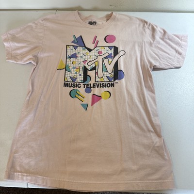 Men s L Retro MTV Pink Graphic T-Shirt