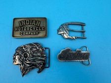 Set Of 4 Vintage Indian Motorcycle Belt Buckles.