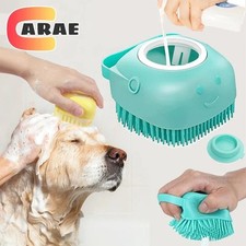 Dog Bath Brush Silicone Pet Shampoo Dispenser Grooming Massage Brush for Cats
