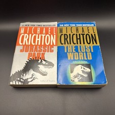 Jurassic Park & The Lost World Michael Crichton Paperback Book Lot