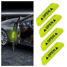 4PCS Car Door Open Warning Reflective Stickers, Night Visibility Car Anti GREEN