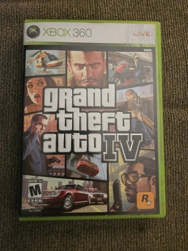 Grand Theft Auto IV GTA4 Xbox 360 Video Game Complete Set + Map Rockstar RARE!🚔