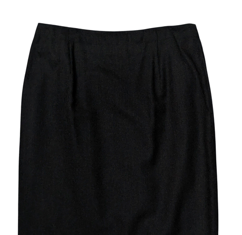 Vintage Dark Gray 100% Wool Skirt Size 10 (28x34) Long Midi Pencil Lined Classic - Picture 8 of 11
