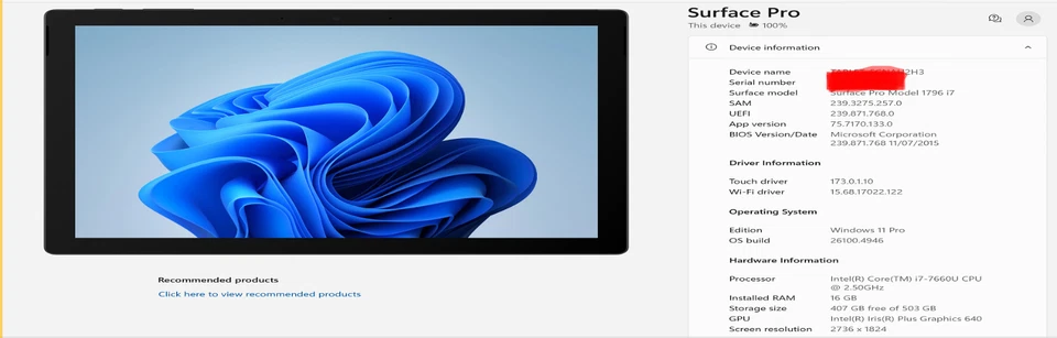 surface pro 5 i7 16gb 512gb - Image 4 of 4