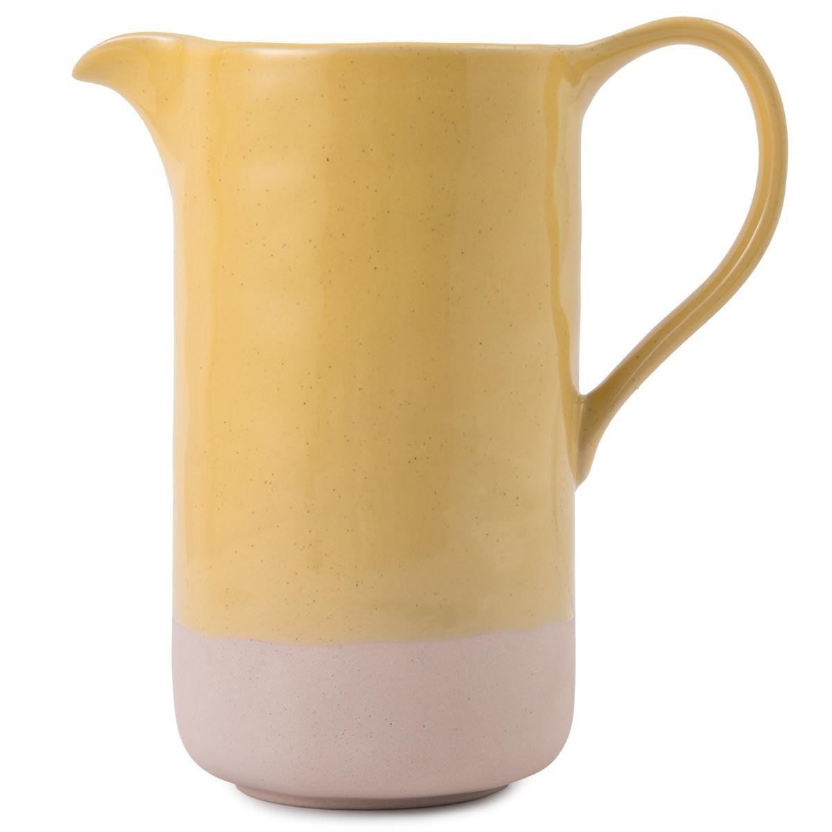 Jamie Oliver Big Love Perfect Pitcher, 1.5L Yellow Stoneware Jug with Raw Base for Water or Cocktails - Image 3
