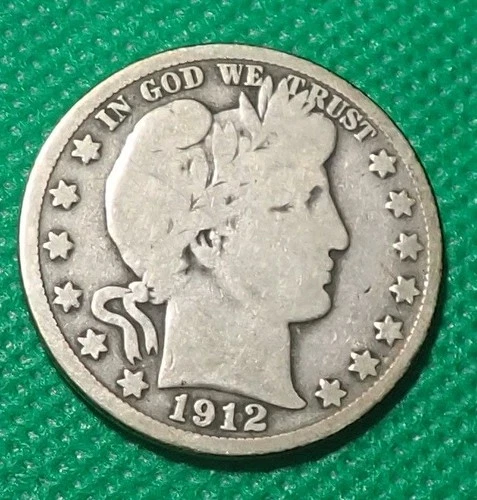 1912 (S) Barber Half Dollar -   Good   - 90% Silver See Picts # 1184