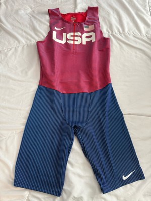 Nike Pro Elite USA Team Issued Red/White/Blue Speedsuit Size Men's M AO8505