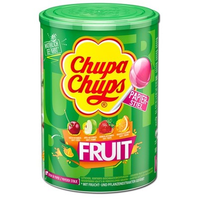 (12,29 /1kg) Chupa Chups Fruit Lutscher, Lollipop, 100 Frucht-Lutscher