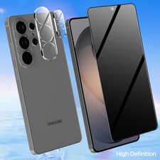 Privacy Tempered Glass Screen+Lens Protector For Samsung Galaxy S26 Ultra Unlock