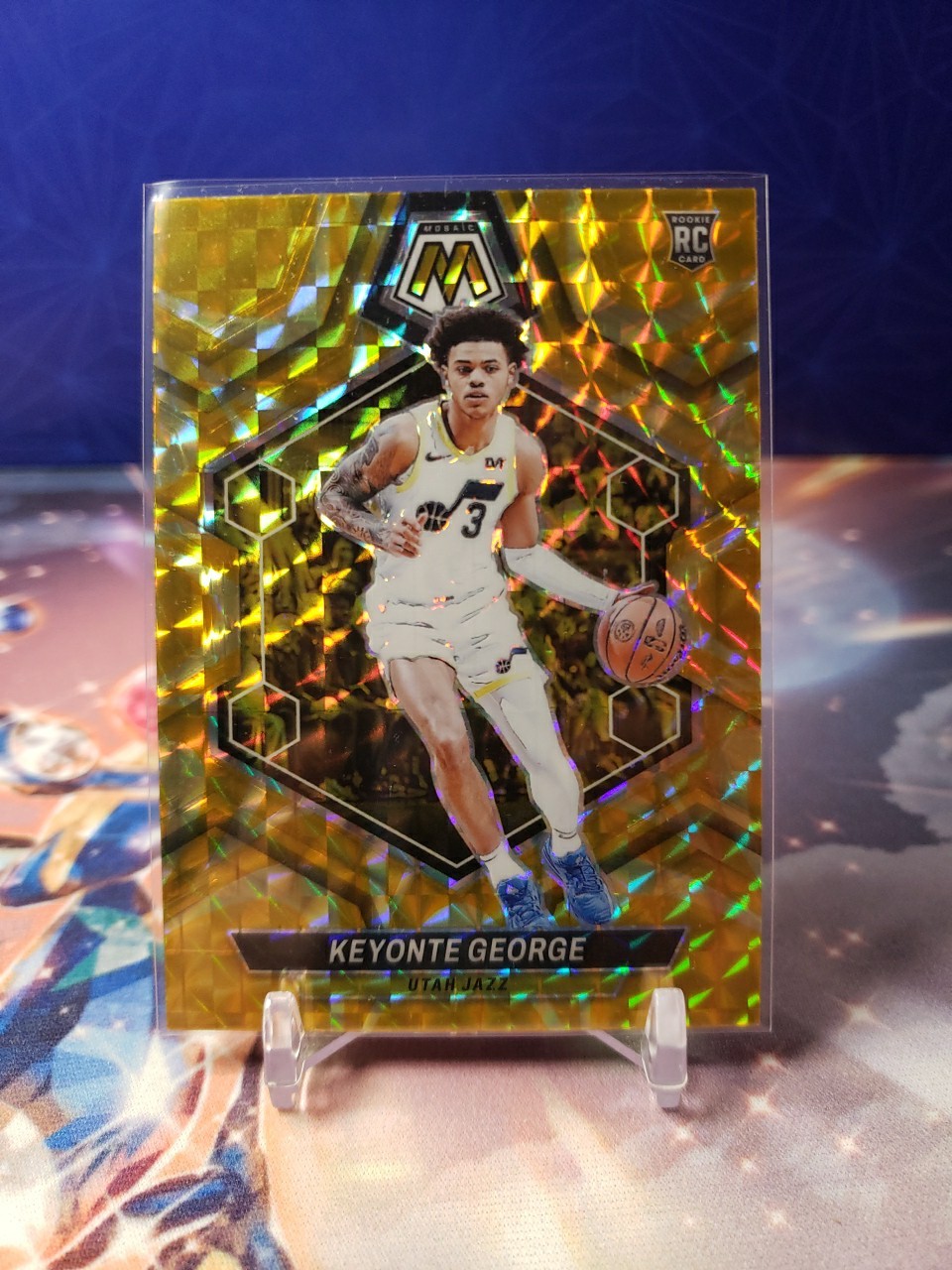 2023-24 Panini Mosaic Reactive Yellow #222 Keyonte George Utah Jazz