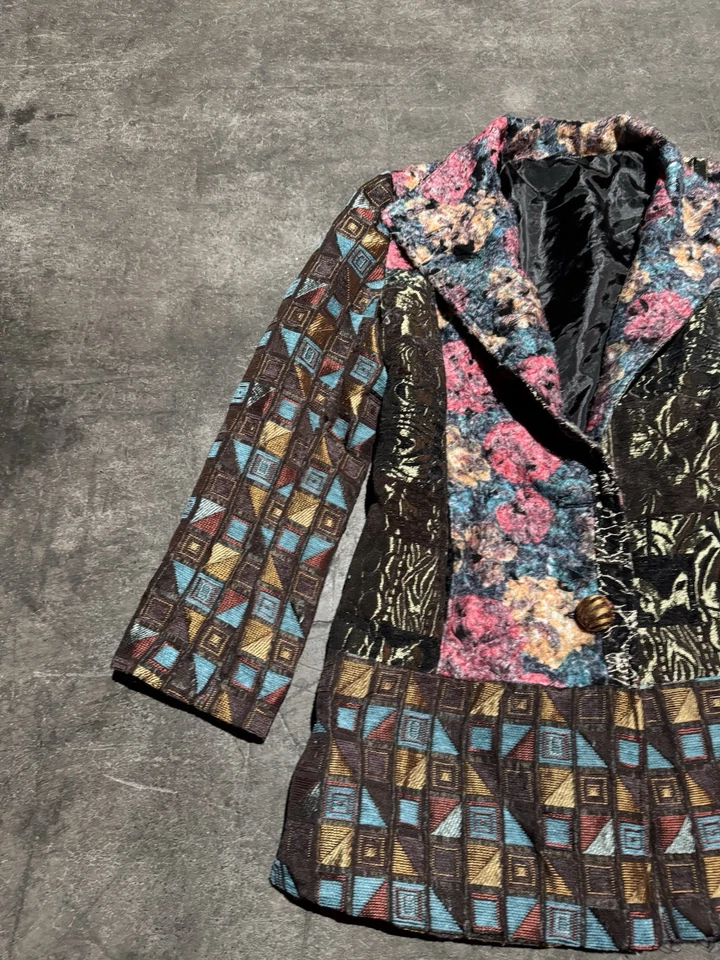 SACRED THREADS Boho Jacket Buttoned Down Patchwork Size XL - Image 2 of 4