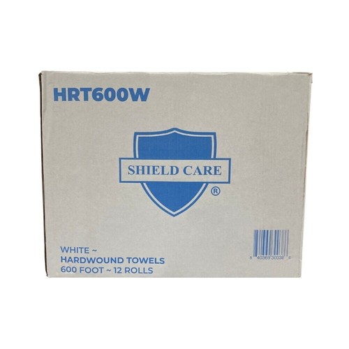 Weiße hartgewickelte Handtuchrolle 8" x 600' (2" Kern) 1-lagig 12 Rollen/Koffer - 2 Hüllen - Bild 2 von 5