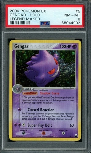 2006 Pokemon Gengar 5/92 Legend Maker Holo PSA 8 NM-MT NEAR MINT CLEAN HOLO!