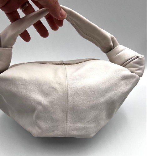 Bottega Veneta Double Knot Off-White Leather Handbag Used From Japan