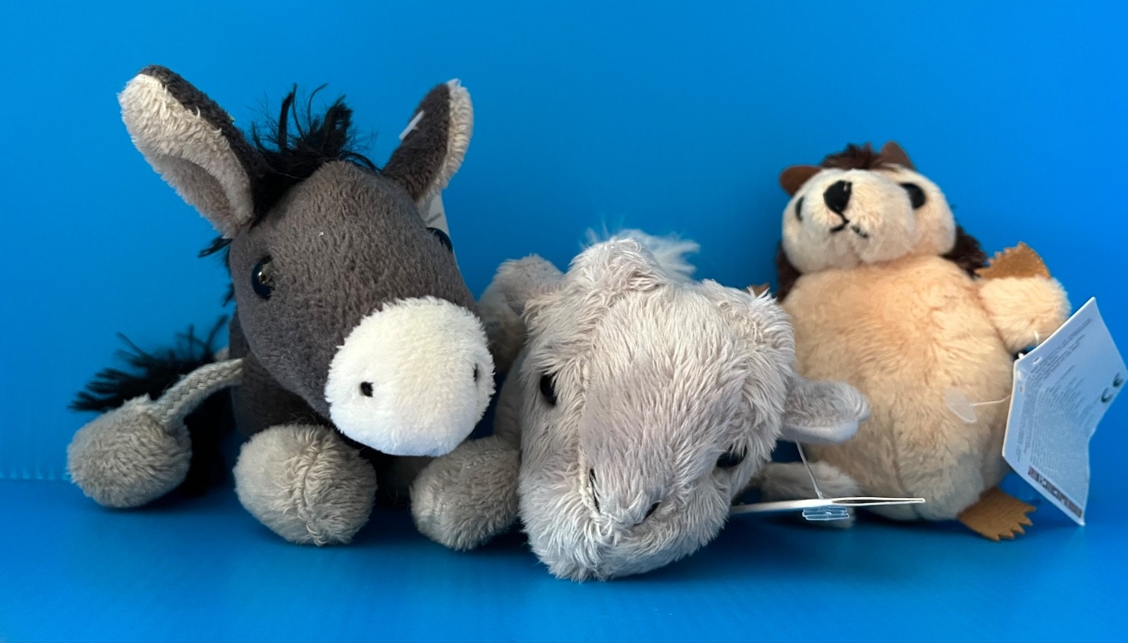 The Puppet Company 3 FINGER PUPPETS DONKEY, GOAT AND HEDGEHOG NEW WITH TAG